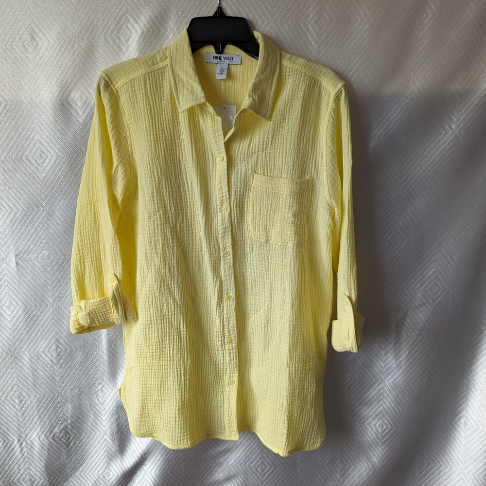 NWT Nine West Gauze Button Shirt (S)